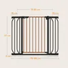 A diagram showing the dimensions of a baby gate. Voir les images du produit