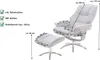 Relaxsessel mit Hocker - Hellgrau - Mikrofaserbezug - mit Produktbild-Vorschau 3