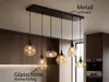 Lampadario a 6 luci Lumina con vetro ambrato Anteprima dell’immagine prodotto 4
