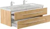 Badmöbel Marmor Carrara White YAMO 130 cm 2 Hahnlöcher Produktbild-Vorschau 4