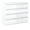 A white dresser with eight drawers against a white background. Produktbild-Vorschau