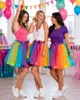 Regenbogen Rainbow Petticoat Rock für Damen - 414009 | Bunt Produktbild-Vorschau 3