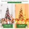 A split image showing a Christmas tree decorated with snow and ornaments, presented in daylight and nighttime settings with warm LED lights. Náhľad obrázku produktu