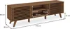 A wooden TV lowboard with dimensions shown. Produktbild-Vorschau