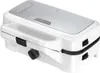 A white and silver sandwich maker/waffle iron is shown from a three-quarter angle against a white background. Produktbild-Vorschau