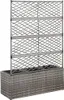 vidaXL Zvýšený záhon s mřížkou 3 květináče 83×30×130cm Poly Náhled obrázku produktu 2