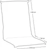 A diagram showing the dimensions of a chair cushion. Produktbild-Vorschau