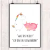 Mr. & Mrs. Panda Bild Einhorn Schwein DIN A5 - Weiß - Produktbild-Vorschau 2