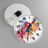 Wanduhr - Rund - Glasuhr - Natur Malerei Papagei Kinder - Produktbild-Vorschau 2