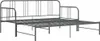 A metal bed frame with a headboard and side rails, shown against a white background. Produktbild-Vorschau