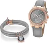 Crystal Blue Damen Armbanduhr rose gold Strass Armband grau Produktbild-Vorschau 1