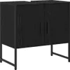 vidaXL Badezimmermöbel-Set mit Regal 4 pcs Schwarz Produktbild-Vorschau 6