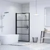 vidaXL Douchedeur, gehard glas, 91x195 cm, zwart Productafbeelding-voorbeeld 2