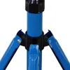 A close-up view of the base of a blue tripod stand with black connectors. Produktbild-Vorschau