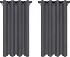 Two gray curtains hanging on a rod, displayed side-by-side against a white background. Náhľad obrázku produktu