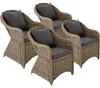 4 fauteuils en rotin avec structure en aluminium, coussins Voir les images du produit 1