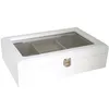 Schmuckkästchen Holz weiß Organizer Fächer Glasdeckel Queen Produktbild-Vorschau 1