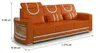 Sofa Set 3-Sitzer 2-Sitzer Orange Weiß Praktisch Wohnzimmer Produktbild-Vorschau 2