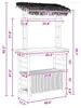 vidaXL Table de bar d'extérieur Nature 110 x 50 x 209 cm en Voir les images du produit 5