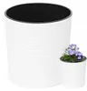 Vaso da giardino bianco, 19 cm, vaso rotondo con inserto Anteprima dell’immagine prodotto 1