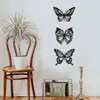 Metall Schmetterling Wanddeko Schwarz, (3 Stück) Wanddeko Produktbild-Vorschau 2