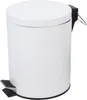 A white pedal bin with a silver handle on the lid. Produktbild-Vorschau