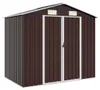 vidaXL Capanno da giardino Marrone 205x129x183 cm Acciaio Anteprima dell’immagine prodotto 8