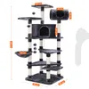 A multi-level cat tree with various platforms, perches, and a hideaway. Produktbild-Vorschau