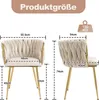 STILVORA Eetkamerstoel, set van 2, met gouden metalen poten Productafbeelding-voorbeeld 7