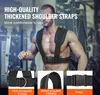 A muscular man wearing a black training harness in a gym setting, with close-up insets showing product features. Anteprima dell’immagine prodotto
