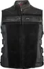 Herren Lederweste Bikerweste Custom Motorradweste Schwarz Produktbild-Vorschau 2