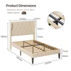 A diagram showing the dimensions of a bed frame with a headboard. Produktbild-Vorschau