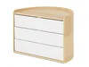 A three-drawer jewelry and makeup organizer with a curved wooden top and frame, shown against a white background. Náhled obrázku produktu