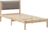 Bettrahmen mit Kopfteil Taupe 100 x 200 cm Massives Produktbild-Vorschau 3
