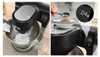 A collage showing a kitchen machine in use, with a close-up of a digital display showing weight. Náhled obrázku produktu