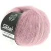 A ball of pink mohair yarn with a black label. Produktbild-Vorschau