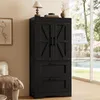 Merax Hochschrank Küchenschrank mit Scheunentür Design, Produktbild-Vorschau 5