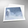 Poster - Poster ohne Rahmen - Weiß Wolf Schnee - 50x50 cm - Produktbild-Vorschau 3
