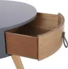 HowHomely | Nočný stolík - 46 cm - okrúhly - sivý Náhľad obrázku produktu 3