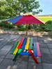GOPLUS Kindermöbel, aus Tannenholz, Picknicktisch mit Bank Produktbild-Vorschau 7