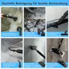 A collage of images showing different attachments and uses of a steam cleaner. Anteprima dell’immagine prodotto
