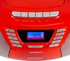 A close-up view of the control panel of a red Blaupunkt boombox. Produktbild-Vorschau