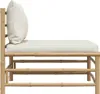 vidaXL Garten-Mittelsofa mit Kissen Cremeweiß Bambus Produktbild-Vorschau 4