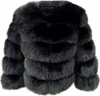Damen Kunstpelz Mantel Kurzer Faux Pelz Winterjacke Produktbild-Vorschau 1