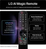 A marketing image showcasing the LG AI Magic Remote with its features highlighted. Produktbild-Vorschau
