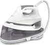 A close-up view of a white and gray steam iron with its water tank base. Náhled obrázku produktu