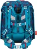 The back of a child's backpack with adjustable straps and padding. Voir les images du produit