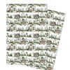 Wald Winter Geschenkpapier mit gemalter Hütten Szene und Produktbild-Vorschau 3
