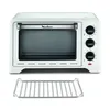 A white Moulinex Optimo minibackofen is shown from the front, with a separate wire rack in the foreground. Produktbild-Vorschau