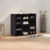 vidaXL Scarpiera con ripiano in rovere nero 77,5 x 30 x 67 Anteprima dell’immagine prodotto 4